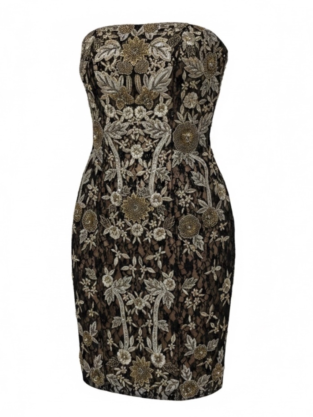 Sue Wong Nocturne women's Beaded fully Sequin Embroidered cocktail Dress -size 4